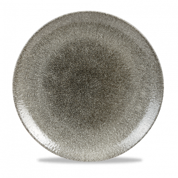 Churchill Raku Quartz Black Round Coupe Plates