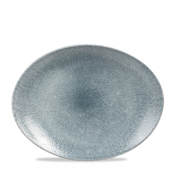 Churchill Raku Topaz Blue Oval Coupe Plates