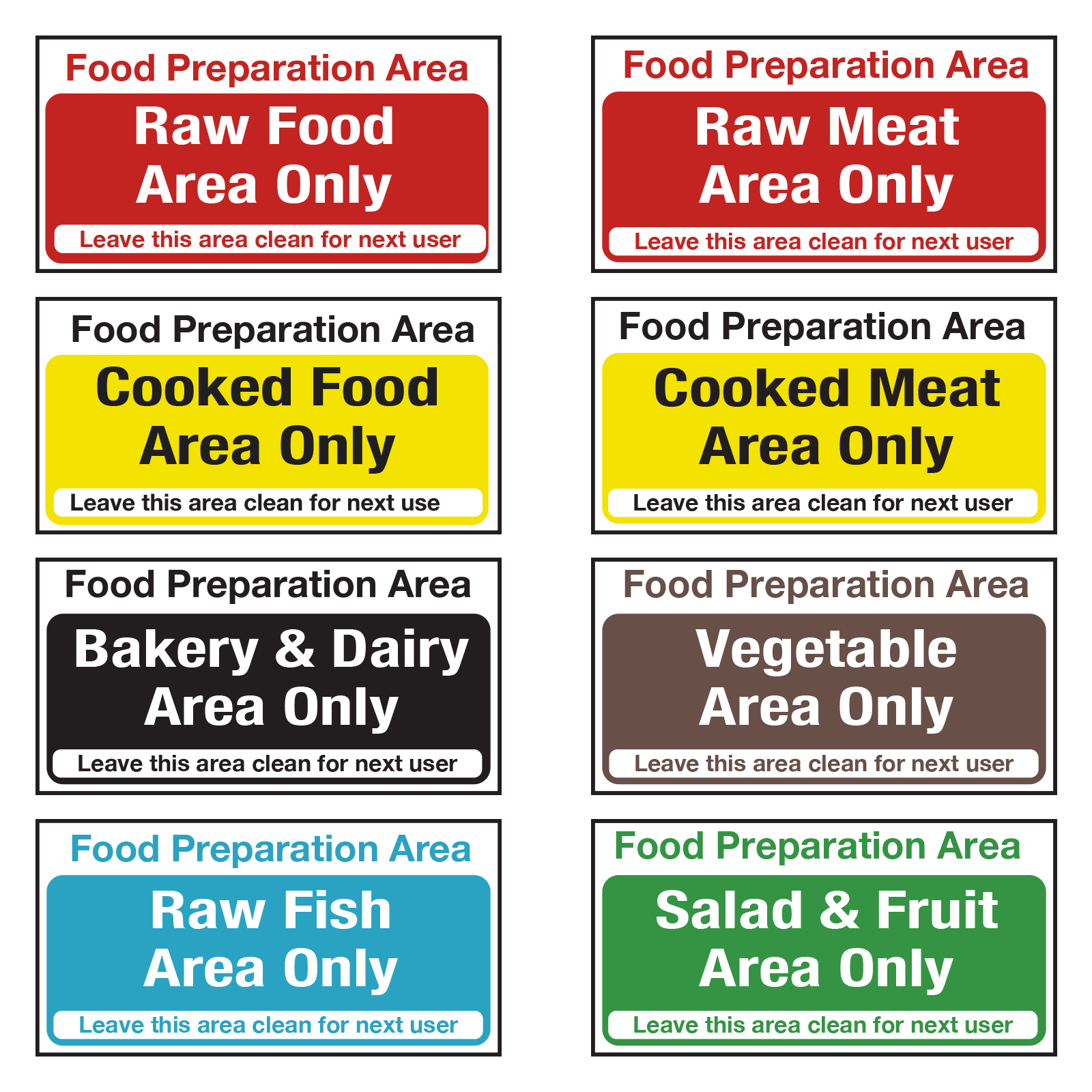 Food Preparation Signs 