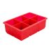 Beaumont 6 Section Silicone Ice Cube Mould 2 Inch Square Red