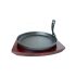 25cm Round Sizzle Platter With Wooden Base