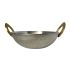 Stainless Steel Kadai Dish With Brass Handles- 13cm/5