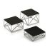 Chrome Plated Square Non-Slip Buffet Riser 3pc Set 