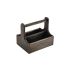 Medium Black Wooden Table Caddy 20 x 15.4 x 18cm