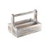 White Wooden Table Caddy 25 x 15.3 x 17.9cm