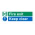 Mileta Fire Exit Keep Clear 450 x 150mm Sign F/P