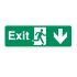 Mileta Exit Man Arrow Down 450 x 150mm Sign S/A