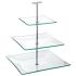 Aura 3 Tiered Square Glass Plate 9.75, 8, 5.75
