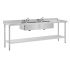 Vogue Stainless Steel Double Sink with Double Drainer 2400mm