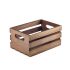 Dark Rustic Deep Wooden Crate - 21.5 X 15 X 10.8cm