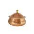 Copper Hammered Curved Handi With Lid 11cm
